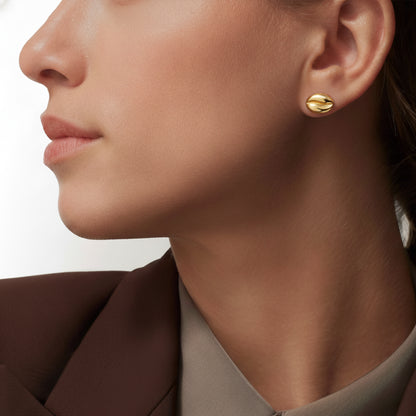 Coffee Ball Stud Earring