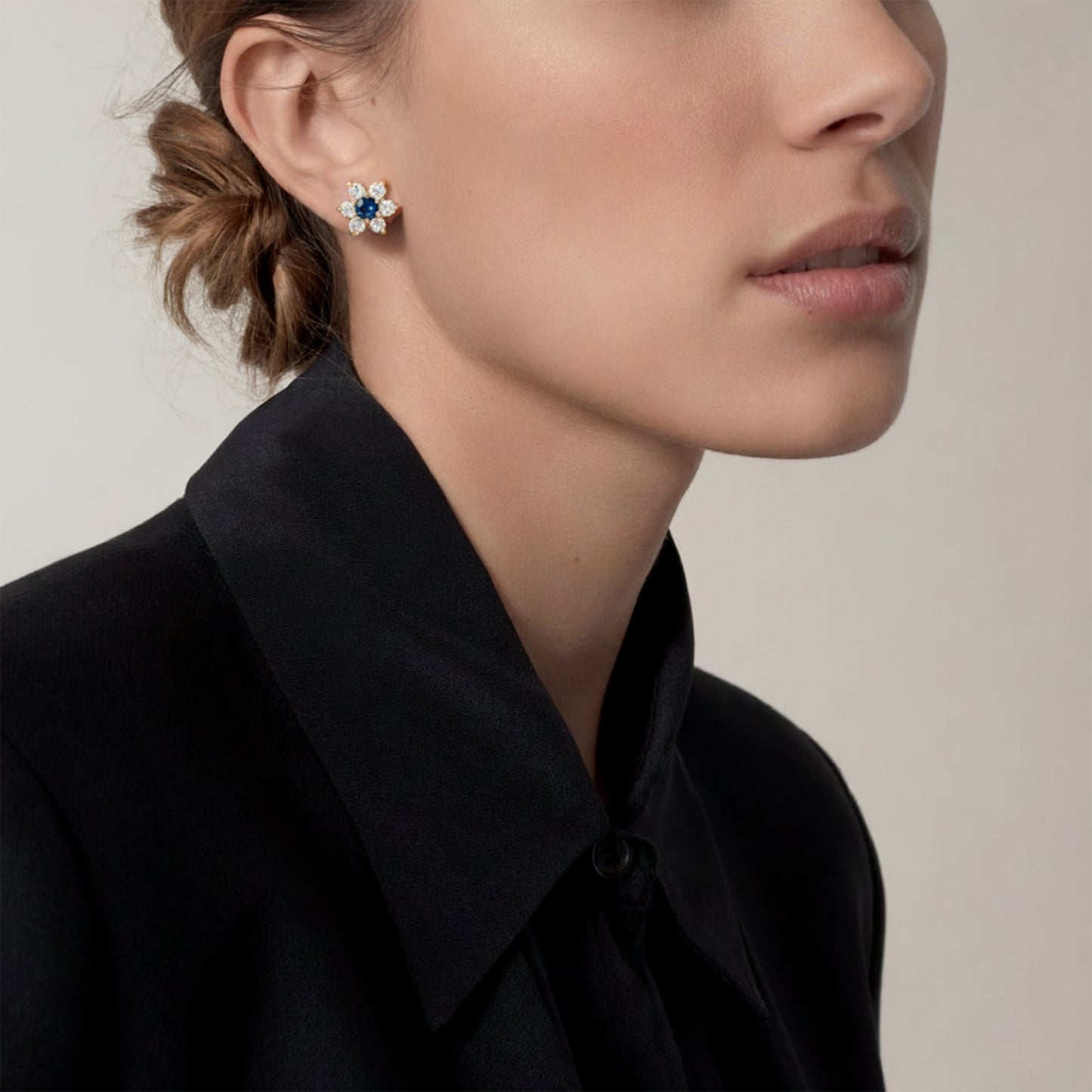 Flower Blue Stud Earring