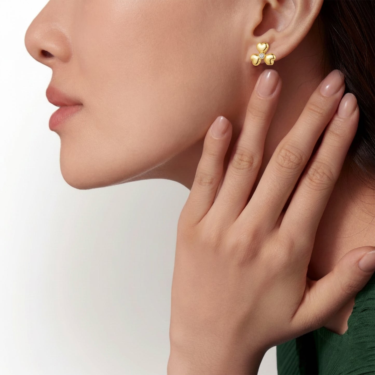 Flower White Stud Earring