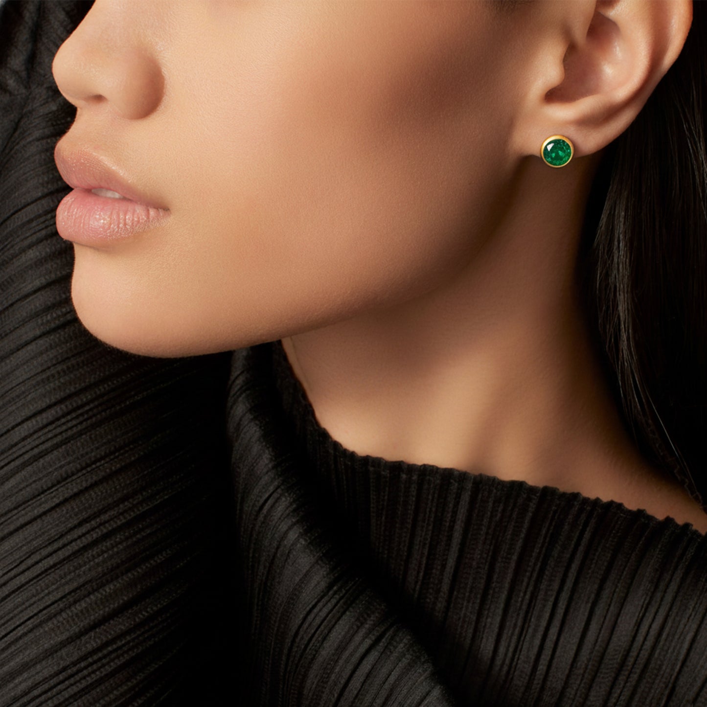 Green Gem Stud Earring