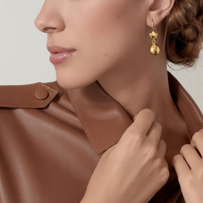 Half Ball Long Earring
