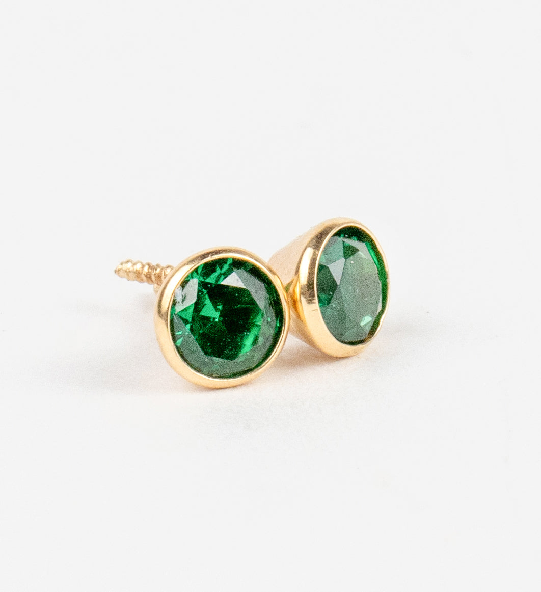 Green Gem Stud Earring