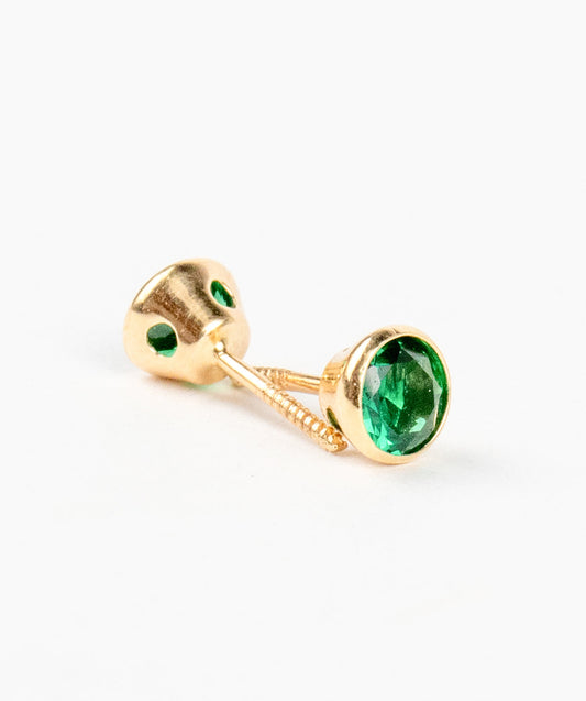 Green Gem Stud Earring