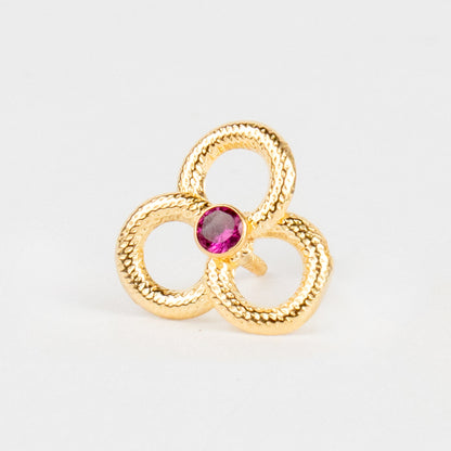 Red Petal Stud Earring